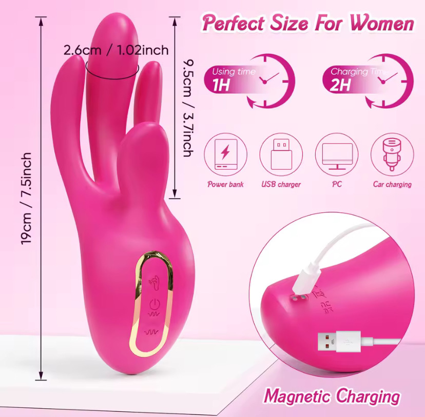 Wiggle Finger Vibrator G-Spot Vagina Vibrator Clitoris Stimulator 3 in 1 Female Masturbation Adult Goods Sex Toy for Women_img_2