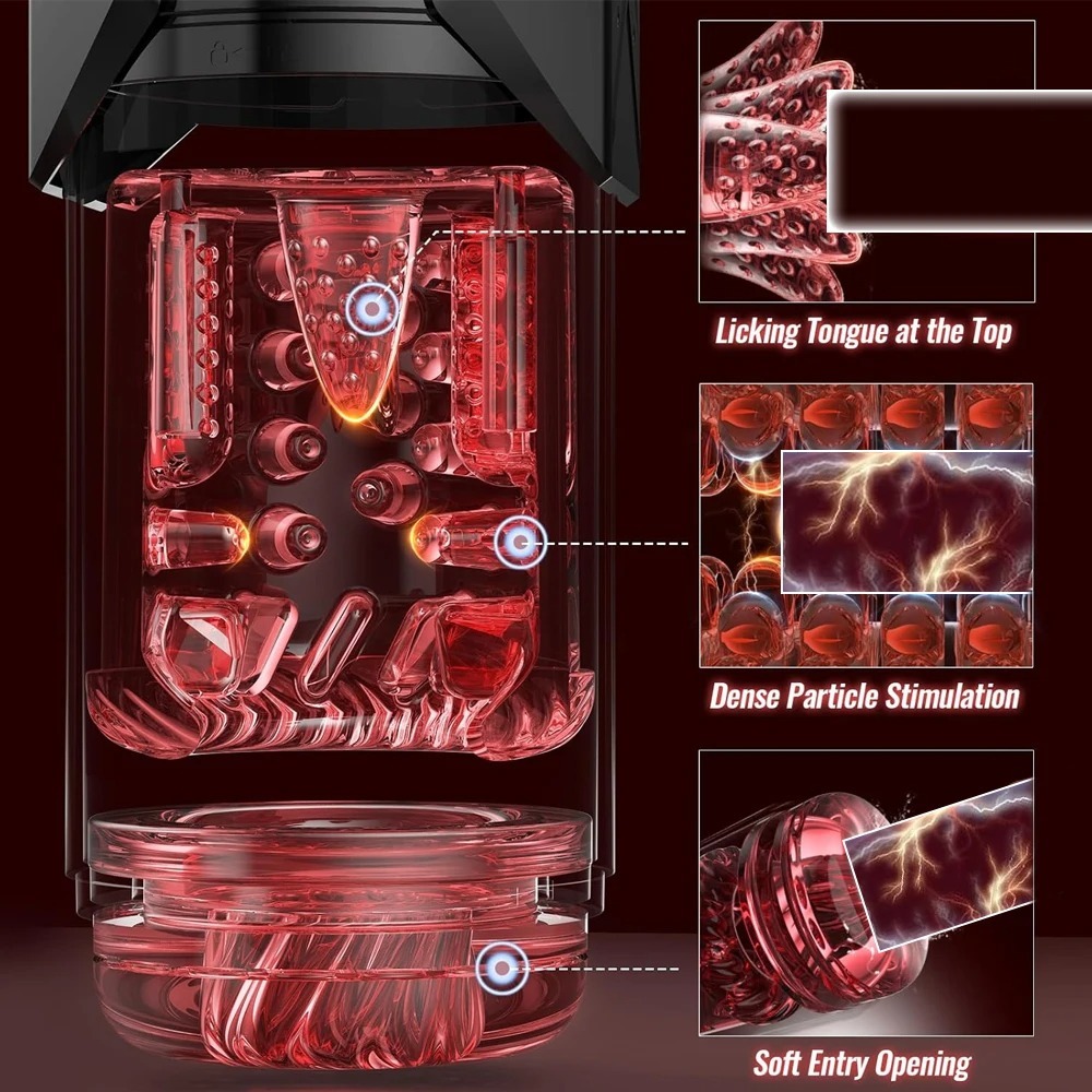 Penis Pump Pocket Pussies With Vacuum Pump LCD Male Masturbator Thrusting Rotating Vibrating Sucking 3D Stroker Mens Sex Toys_img_6