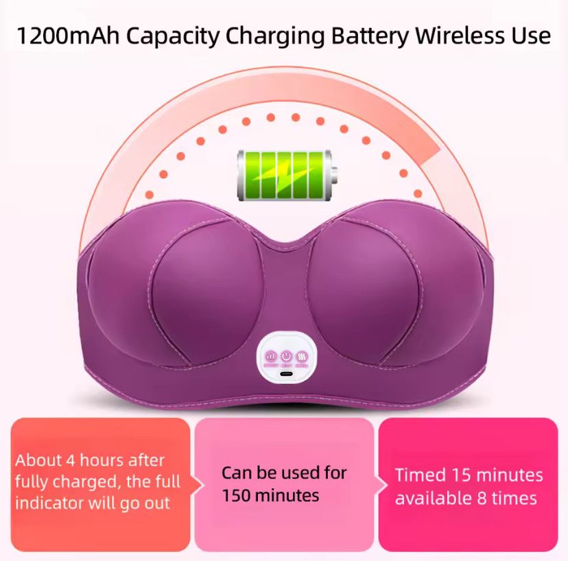 Electric Breast Enlargement Chest Massage Bra Breast Enlarge Increase Size 3-Speed Vibration Hot Compress Breast Relaxation_img_3