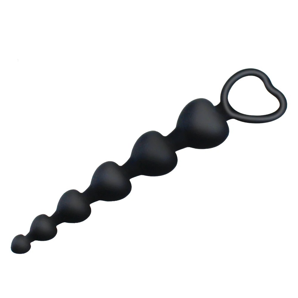 Flexible Silicone Long Anal Beads Butt Plug Heart Shape Waterproof Anal Sex Toy for Man Women Couple No Vibrator Bullet Sex Shop_img_5