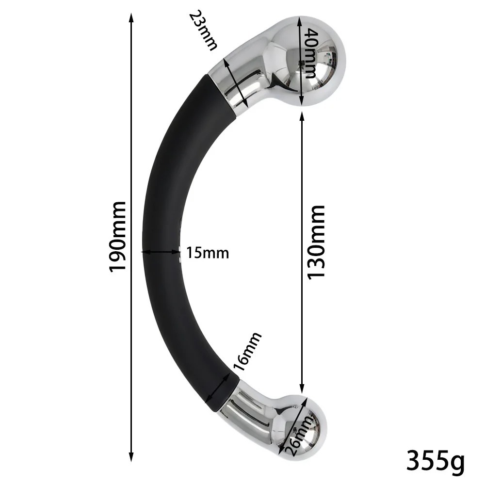 Double Ended Vibrating Anal Hook Butt Plug Stainless Steel G Spot Wand Prostate Massage Vagina Stimulator Sex Toys for Men Women_img_2