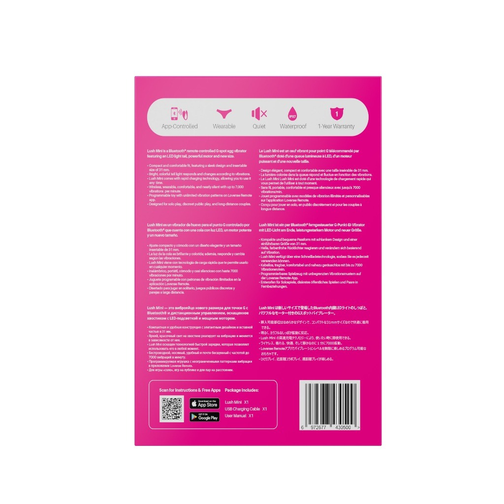 Lovense - Lush Mini App-Controlled Wearable Vibrator, Adult Interactive Sex Toys - Closing the Distance_img_5