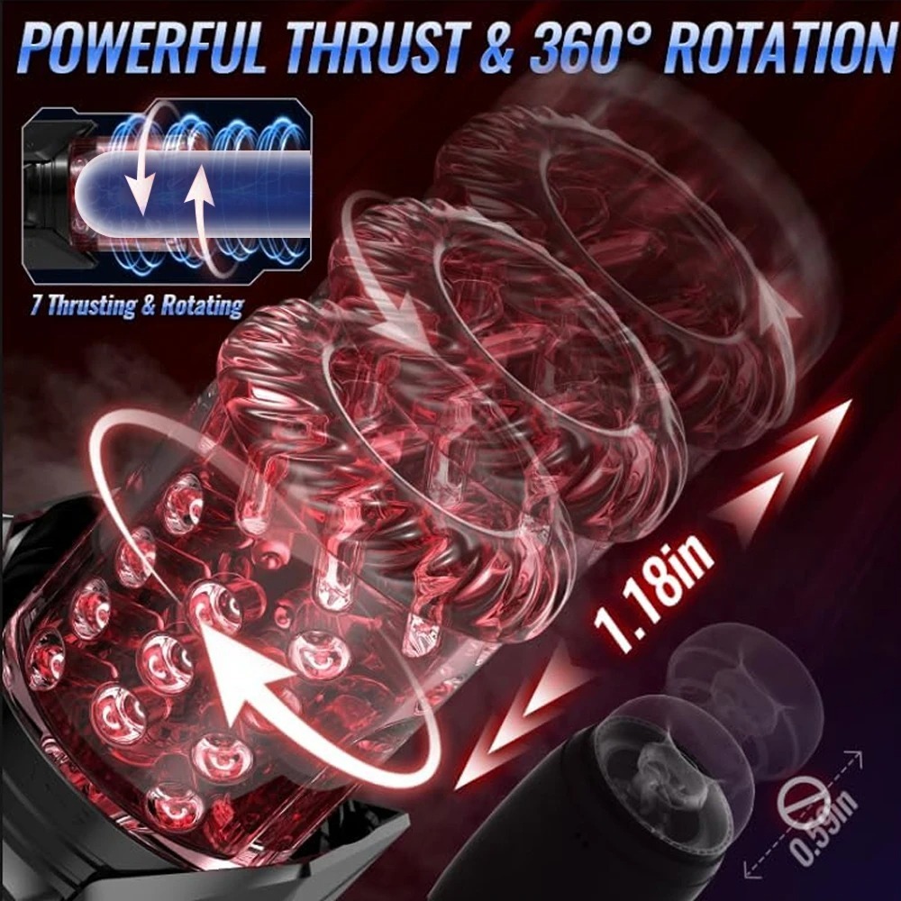Penis Pump Pocket Pussies With Vacuum Pump LCD Male Masturbator Thrusting Rotating Vibrating Sucking 3D Stroker Mens Sex Toys_img_4