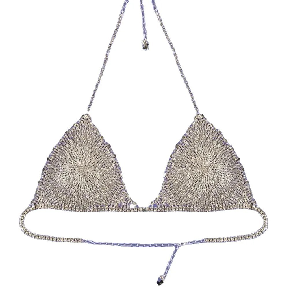 Fashionable Sexy Diamond-Studded Bras Sparkling Body Chains Nightclub Wear Props Adjustable Couple Sex