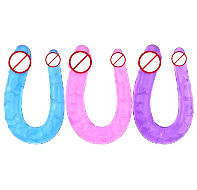 Adult Supplies Sex Toy Double Ended Realistic Dildo Flexible Jelly Dildos Penis Cock Anal Butt Plug Massager g-spot Stimulation