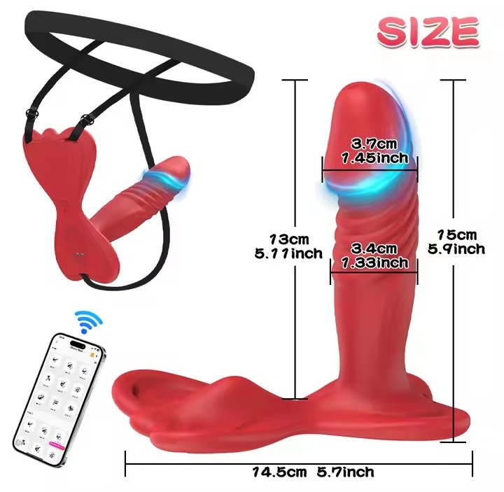 Wearable Vibrator Dildo with Thrusting & Dual Motors, App Remote Control Panty Vibrator, Adult Sex Toys for Women & Couple_img_4