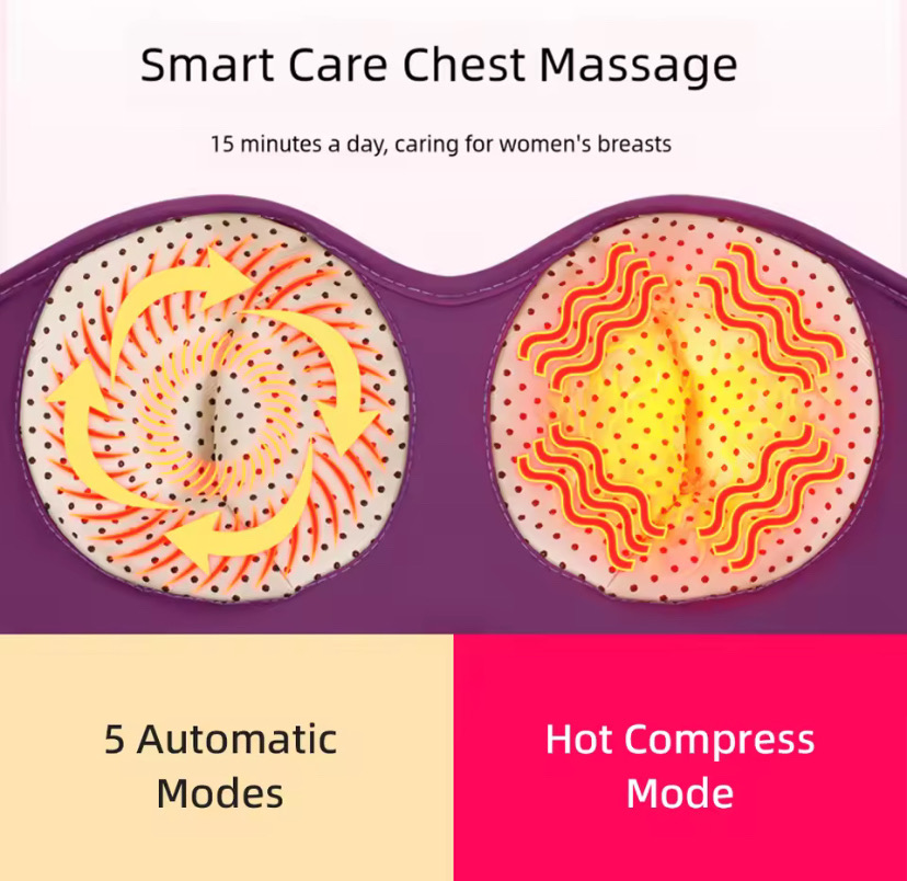 Electric Breast Enlargement Chest Massage Bra Breast Enlarge Increase Size 3-Speed Vibration Hot Compress Breast Relaxation_img_1
