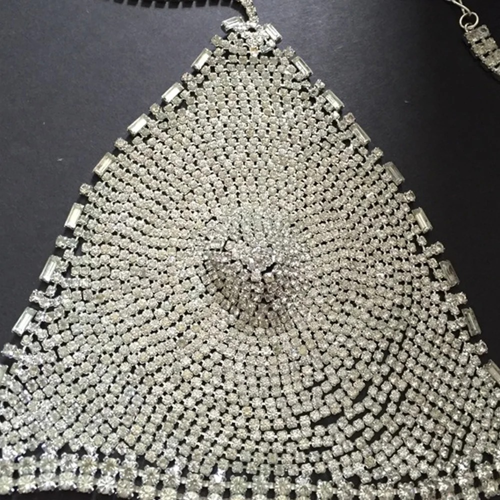 Fashionable Sexy Diamond-Studded Bras Sparkling Body Chains Nightclub Wear Props Adjustable Couple Sex_img_6