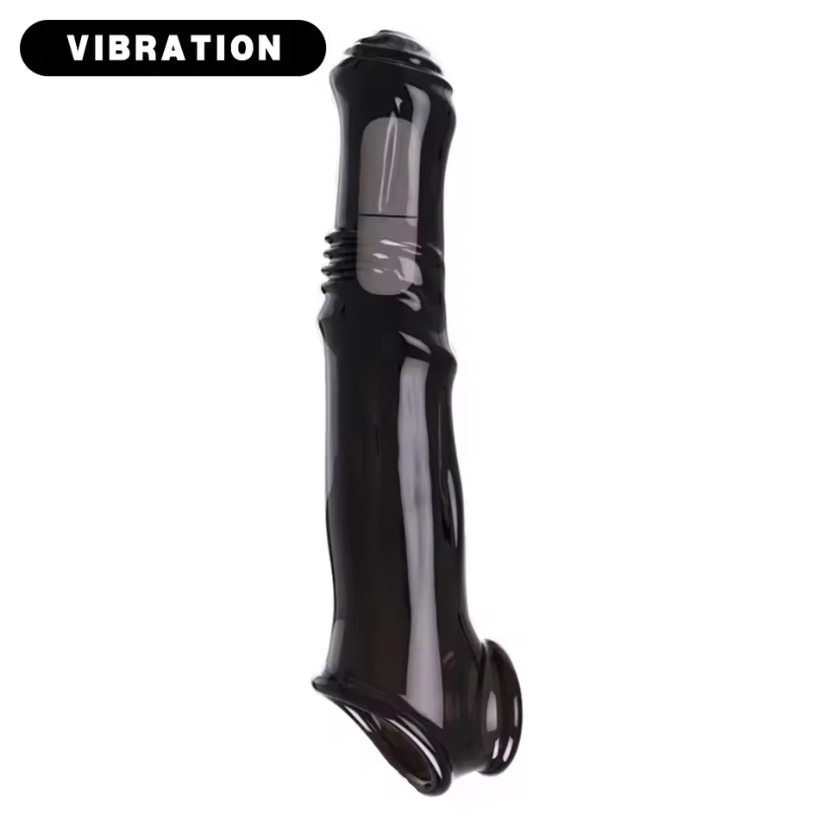 Vibrator Penis Enlargement Sleeve Penis Extender 7cm Dick Reusable Condom Delay Ejaculation Sex Toys For Men Sex Products_img_7