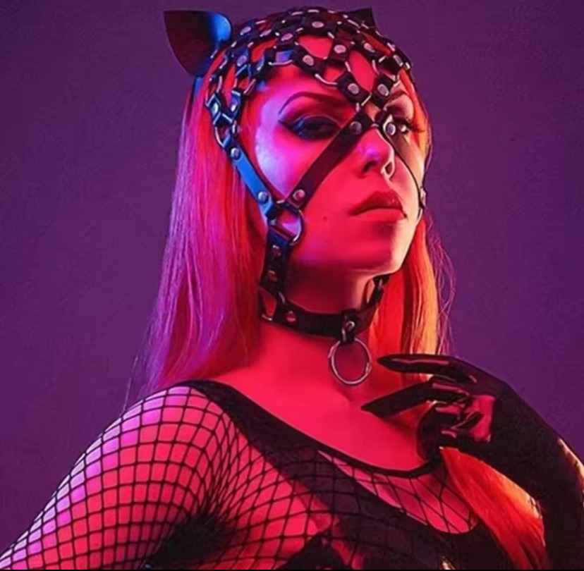 Leather Bondage Training Mask Erotic Hood Sexy Openwork Hood Nightclub Performances Props BDSM Couple Sex