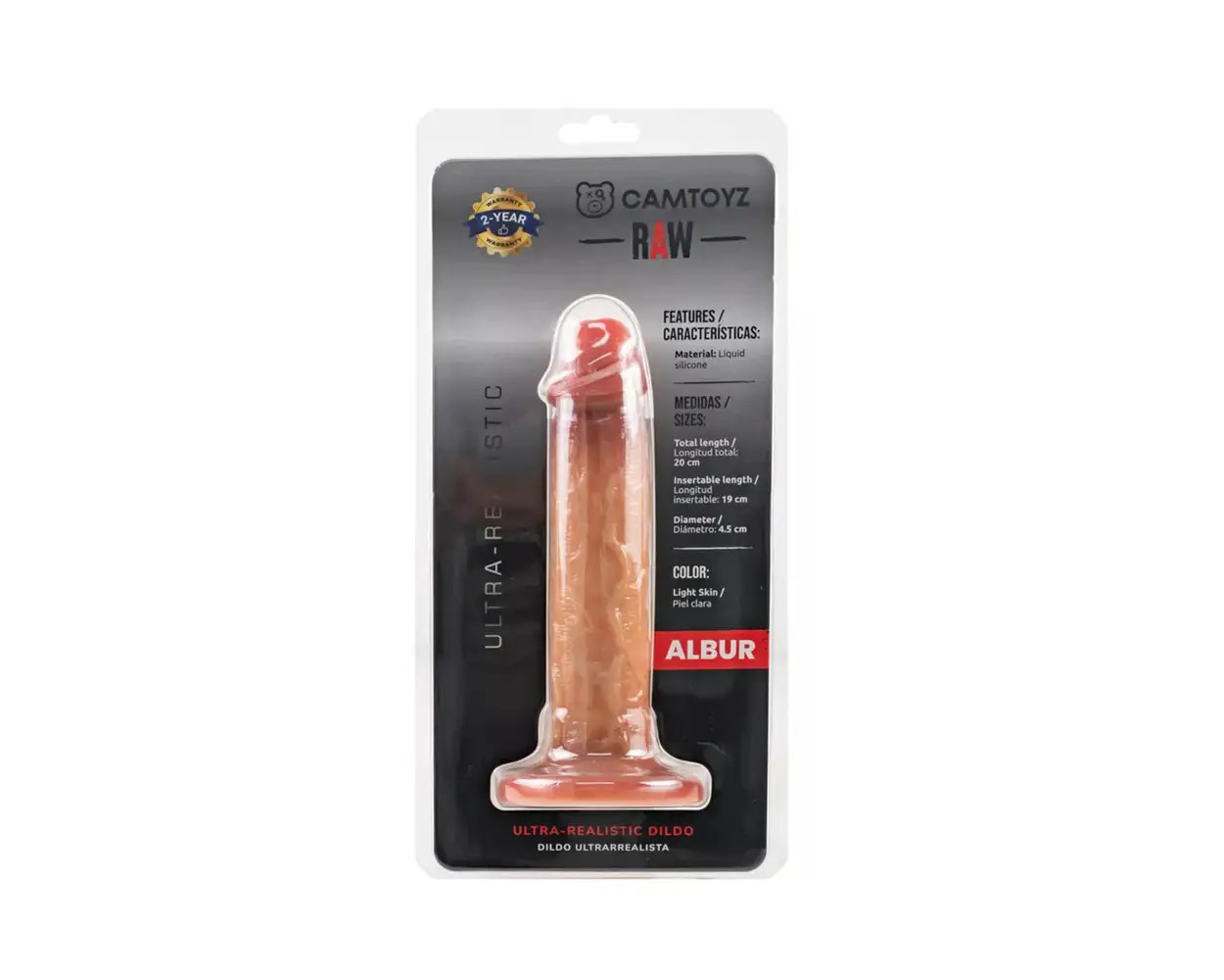 CAMTOYZ - RAW ALBUR 7.8-IN ULTRA REALISTIC SILICONE DILDO