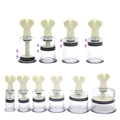 1 Pair Nipple Enlargement Sucker Suction Cupping Vacuum No Pump Body Therapy BDSM Adult Game Sex Toys for Women_img_0