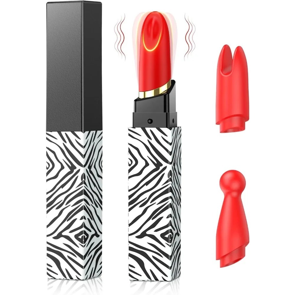 Mini Lipstick Bullet Vibrator 3 Replacement Heads Vibrating Massger Nipple Clit Stimulator Sex Toys for Women Couple Portable