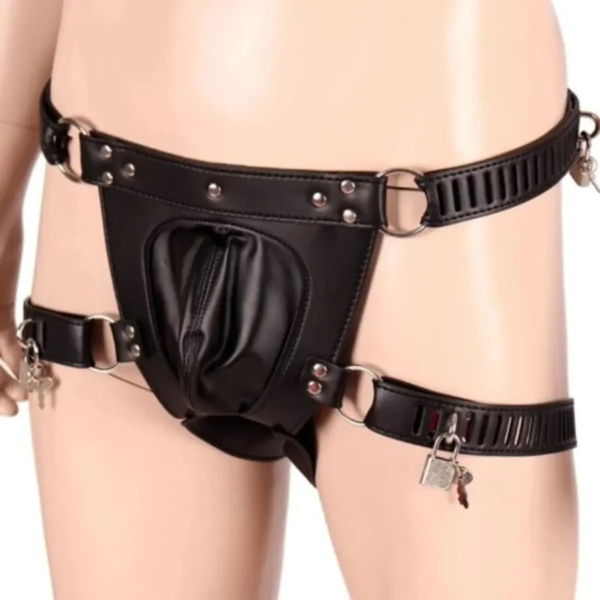 PU/Real Leather Sexy Panties BDSM Bondage Restraints Penis Cock Cage Male Chastity Devices Belt Erotic Sexy Toys