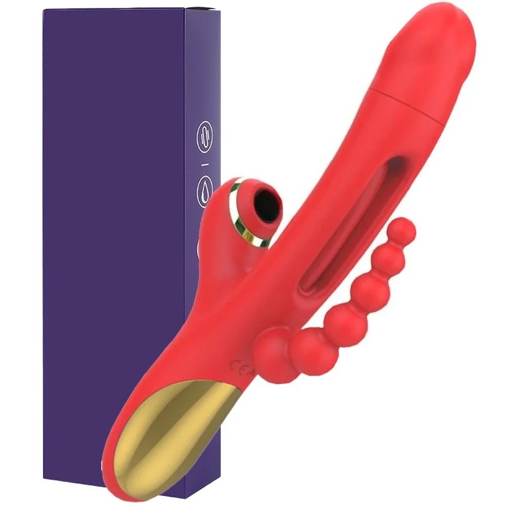 3 in 1 G-spot Rabbit Vibrator for Women 10 Modes Vibrating Dildo Nipple Anal Clitoral Vagina Massager Adult Sex Toy for Couples_img_5