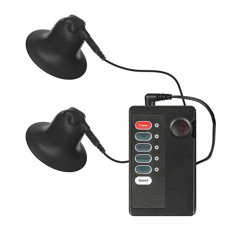 Electric Shock Nipple Sucker Enlarger Nipple Clamp Pussy Pump Clit Clip Vacuum Stimulate Breast Enlarger Sextoy For Women Men SM