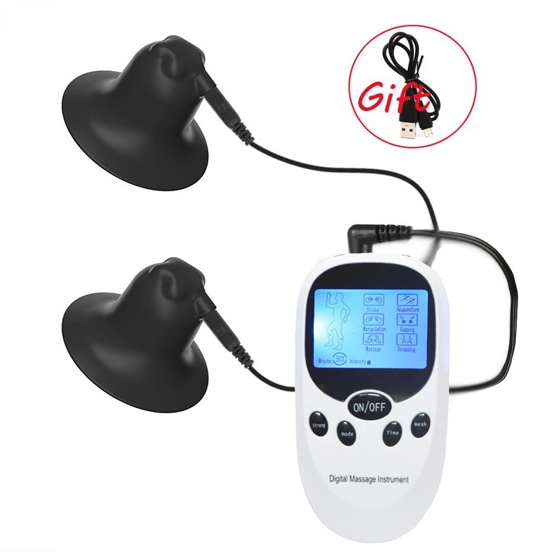 Electric Shock Nipple Sucker Enlarger Nipple Clamp Pussy Pump Clit Clip Vacuum Stimulate Breast Enlarger Sextoy For Women Men SM_img_0