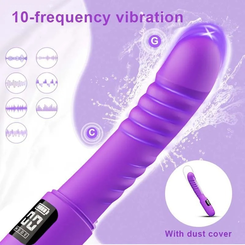 Powerful Simulation Telescopic Dildo Vibrator G-spot Clitoral Anal Stimulator 10 Speed Vibration Mode Adult Sex Toys for Women_img_1