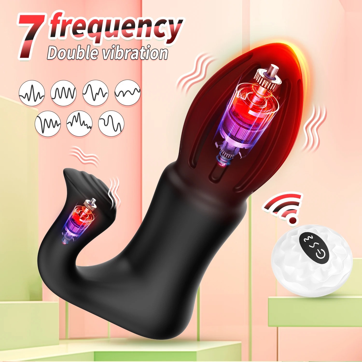 Anal Plug Vibrator 2 in 1 Remote Control Clitoris Stimulator 7 Vibration Dual Motors Vibrating Butt Plug Anal Toys for Women Man_img_7