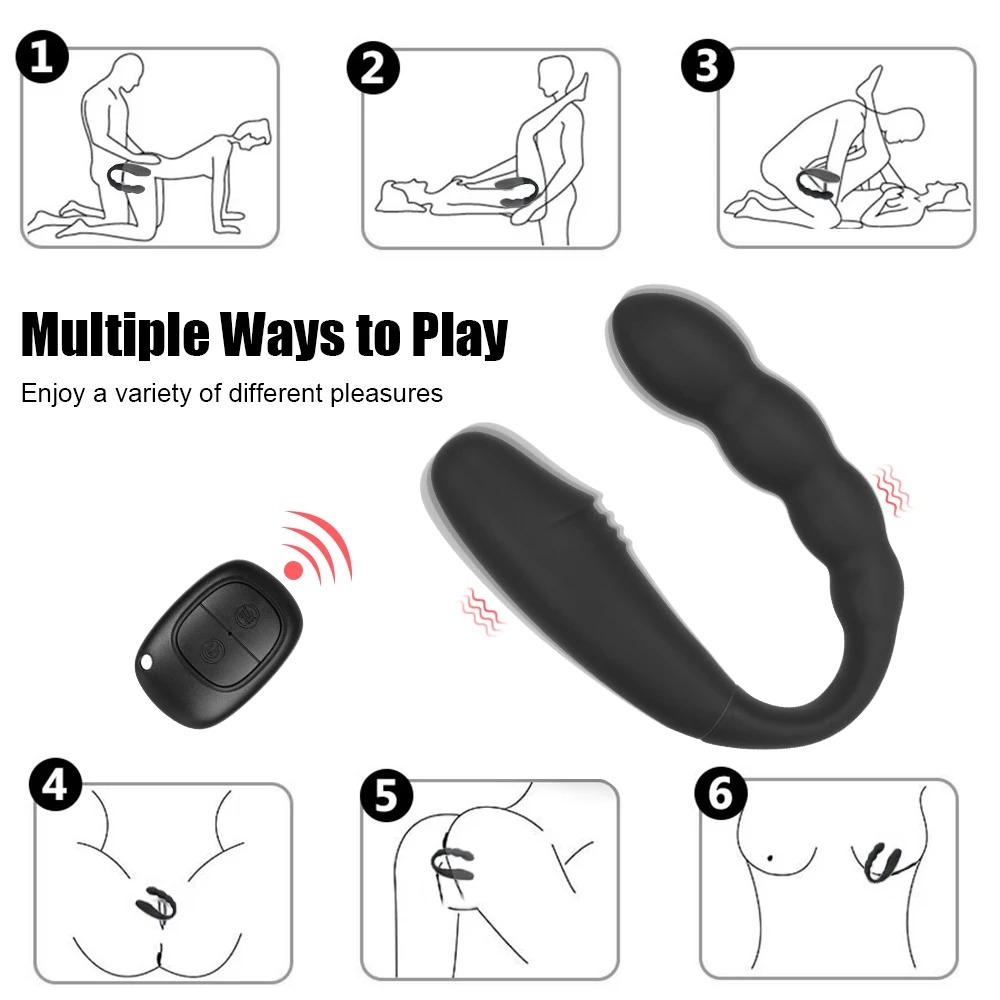 2 In 1 Dildo Anal Plug Vibrators For Women Nipple Clit Clamps Butt Dilator Female Masturbator Cordless Sex Toys Adults 18 Erotic_img_6