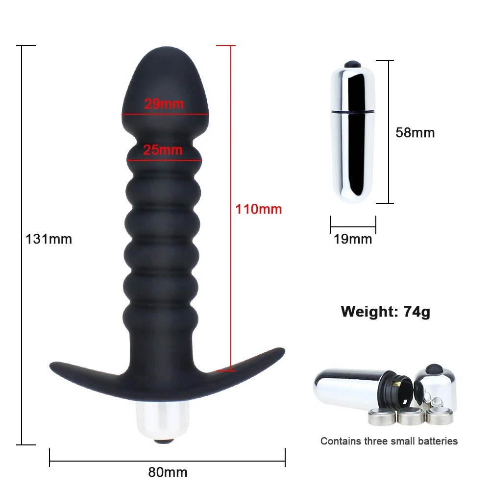 Anal Butt Plug Dildo Vibrator Prostate Massage Bead Single Vibration Modes Stimulator Butt Plug Sex Toy for Men Women Couples_img_5