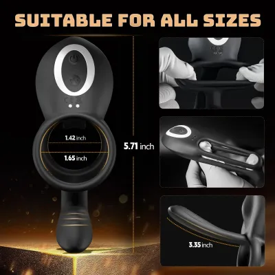 4in1 Vibrating Cock Ring Vibrator Penis Ring G Spot Clit Stimulator Men Ejaculation Delay Remote Control Couple Sex Toy_img_4