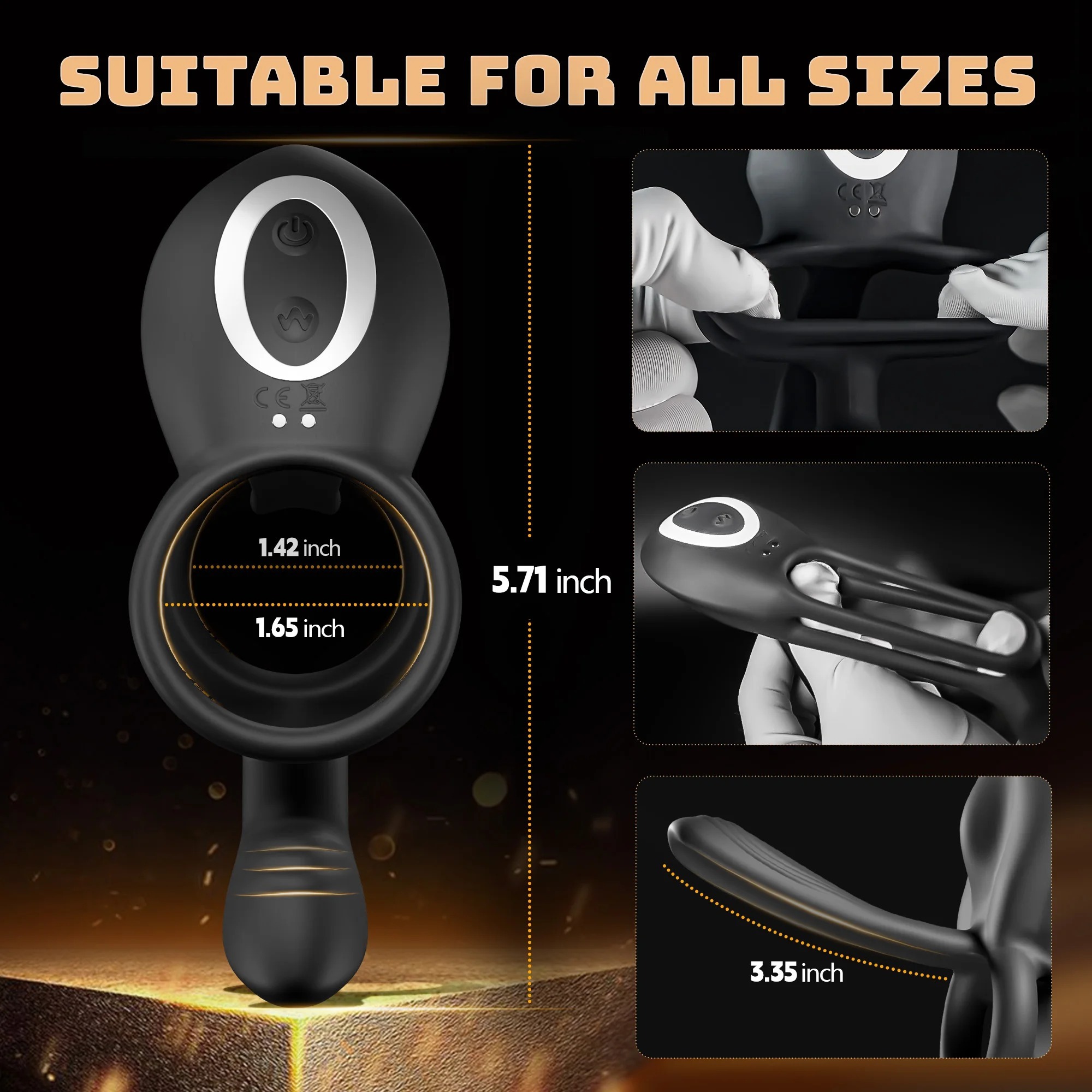 4in1 Vibrating Cock Ring Vibrator Penis Ring G Spot Clit Stimulator Men Ejaculation Delay Remote Control Couple Sex Toy_img_4