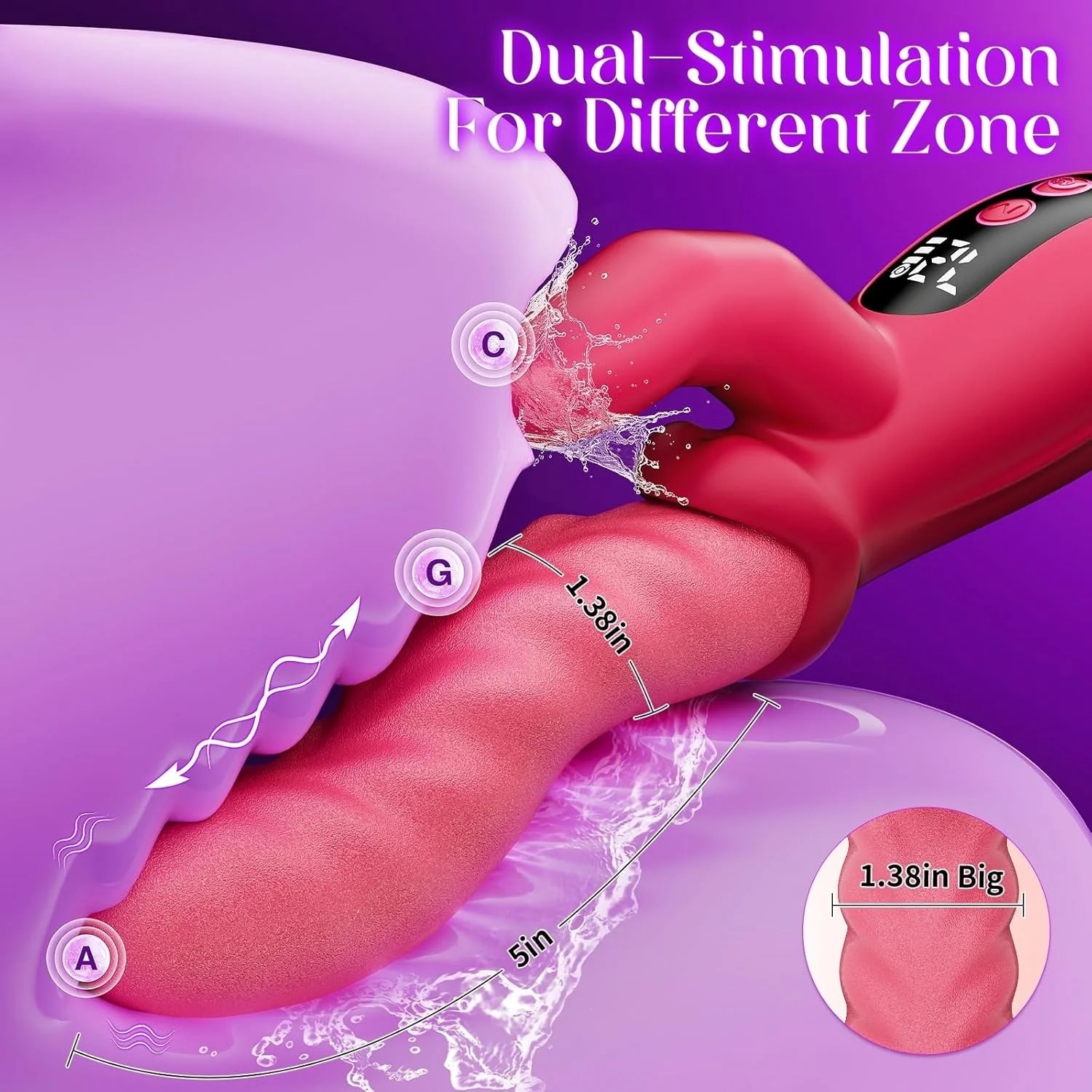 2 IN1 Wave Thrusting Dildo Vibrator for Women G Spot Rabbit Vibrators Clit Stimulator Female Masturbator With LED Adult Sex Toys_img_3