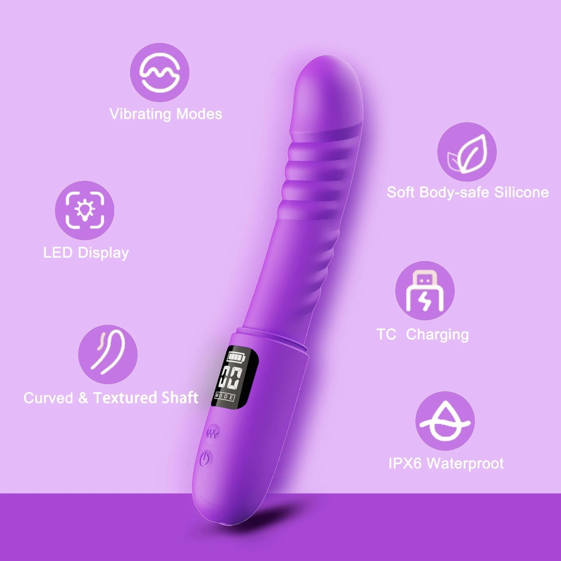 Powerful Simulation Telescopic Dildo Vibrator G-spot Clitoral Anal Stimulator 10 Speed Vibration Mode Adult Sex Toys for Women_img_7