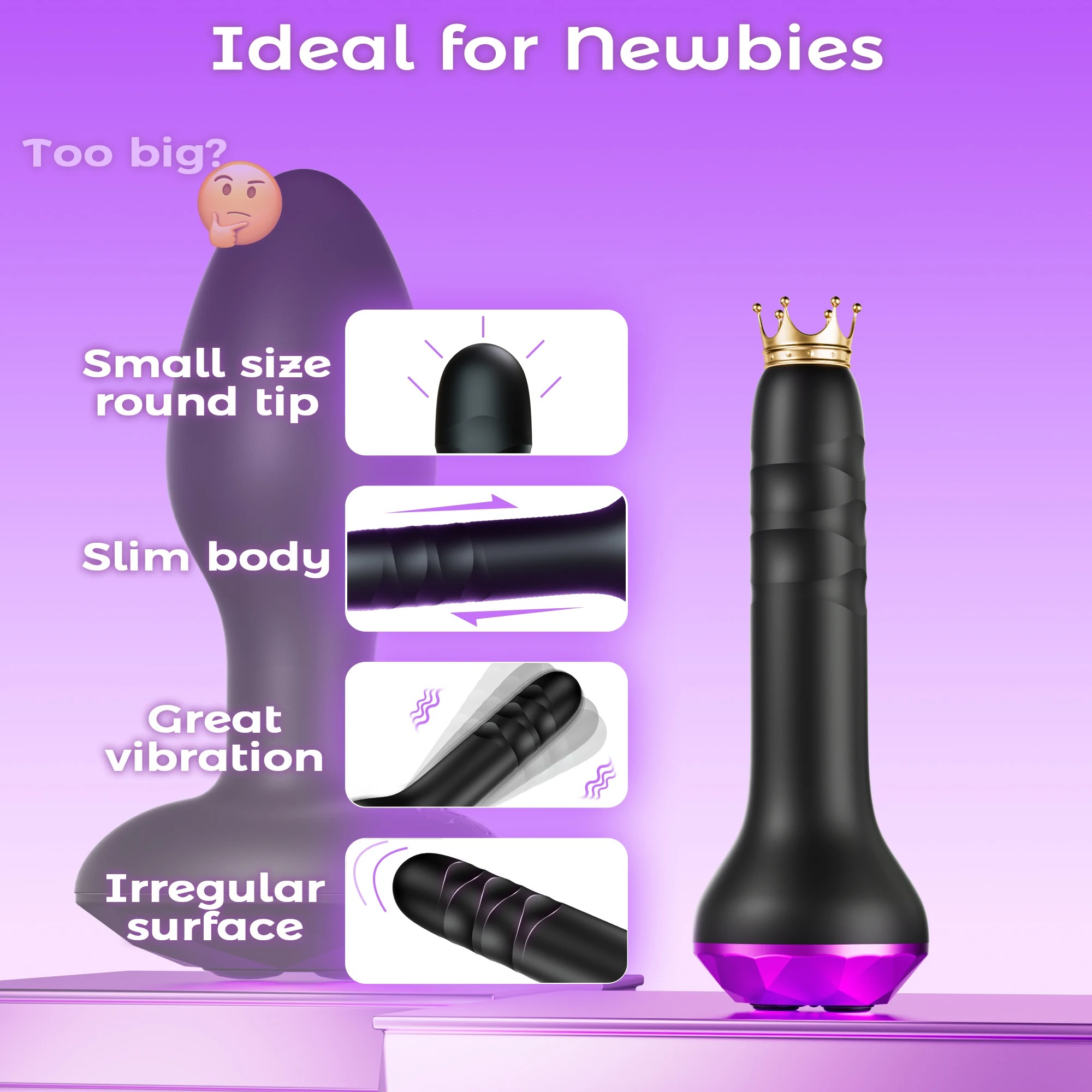 Anal Vibrator Male Prostate Massager Vibrating Rotating Butt Plug Anal Dildo Buttplug Adult Sex Toy for Women Men Gay_img_3