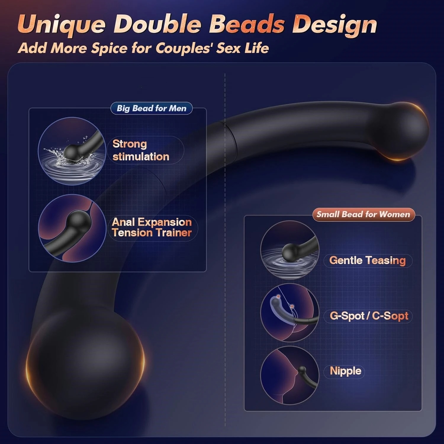 Vibrating Male Prostate Massager Stick Anal Vibrator Butt Plug Double End Dildo Wand Beginner Adult Sex Toys for Men Gay_img_1