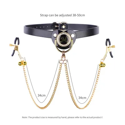 Adult Pacifier Mouth Gag with Gold Chain Nipple Clamps Breast Clip Slaves Nipple Clamps Sex Toys For Couples Sex Shop_img_2