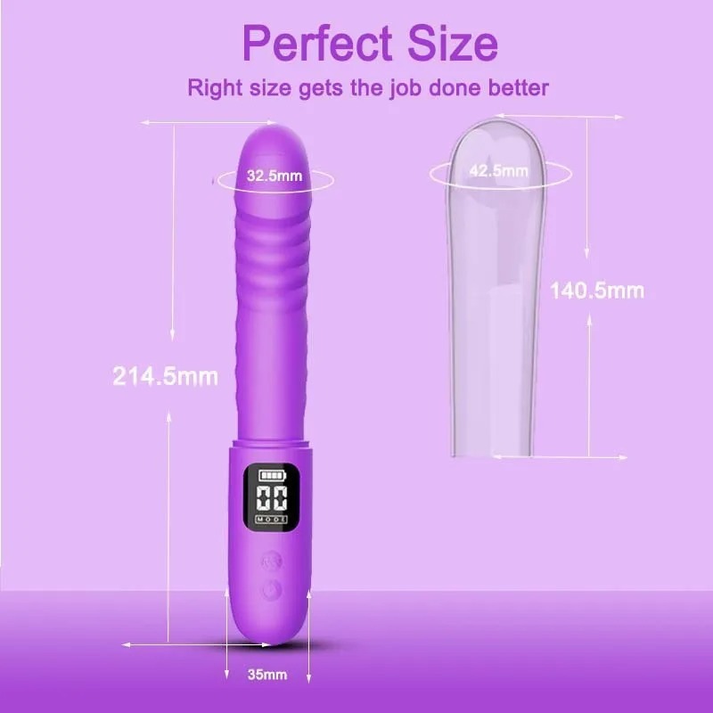 Powerful Simulation Telescopic Dildo Vibrator G-spot Clitoral Anal Stimulator 10 Speed Vibration Mode Adult Sex Toys for Women_img_4