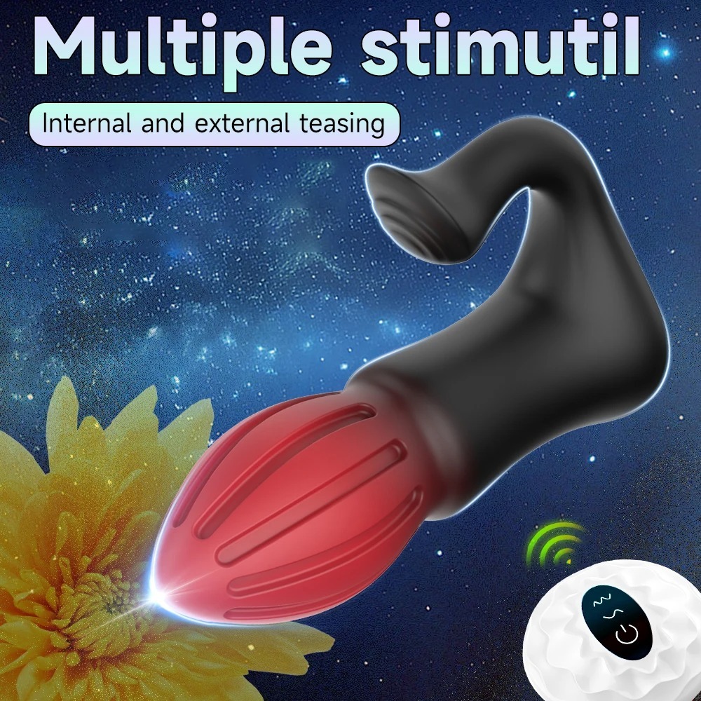 Anal Plug Vibrator 2 in 1 Remote Control Clitoris Stimulator 7 Vibration Dual Motors Vibrating Butt Plug Anal Toys for Women Man_img_2