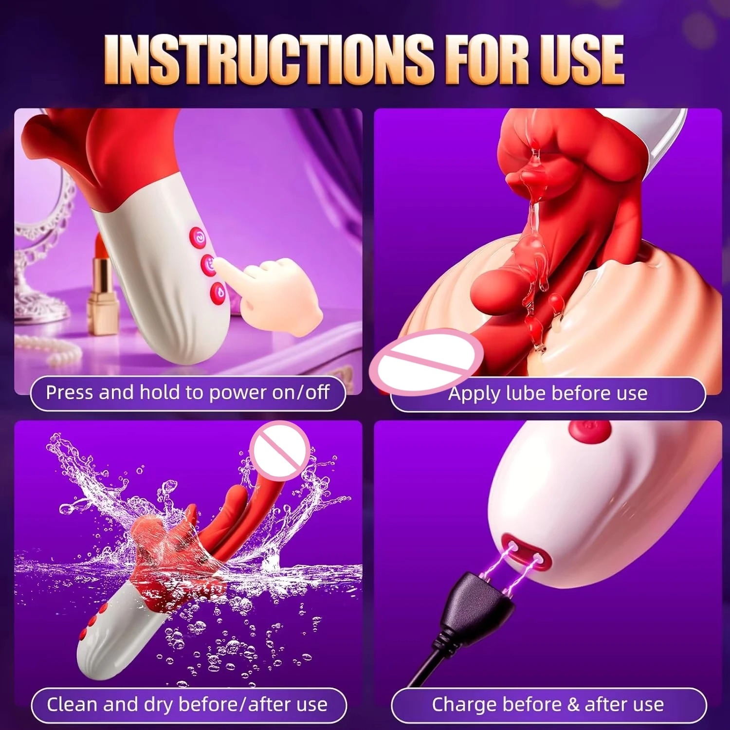 5 IN 1 Dildo Vibrator for Women Swings Tongue G Spot Clitoral Stimulator Vaginal Massage Female Masturbator Adult Sex Toy_img_1