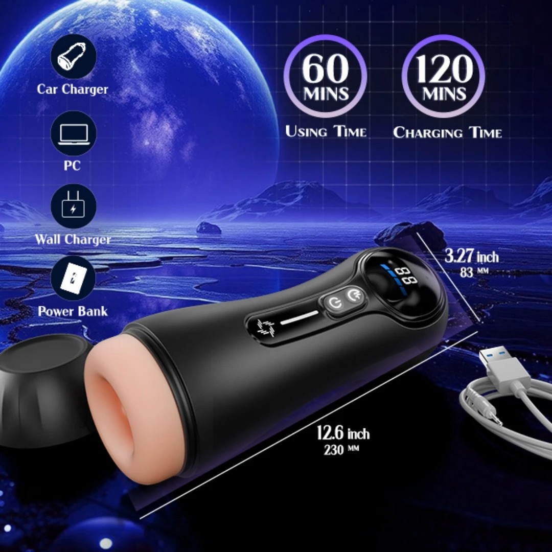 Automatic Male Sucking Masturbator LCD Display Masturbation Cup With 9 Vibrating Mode Pocket Pussy Adult Sex Toys for Man_img_1