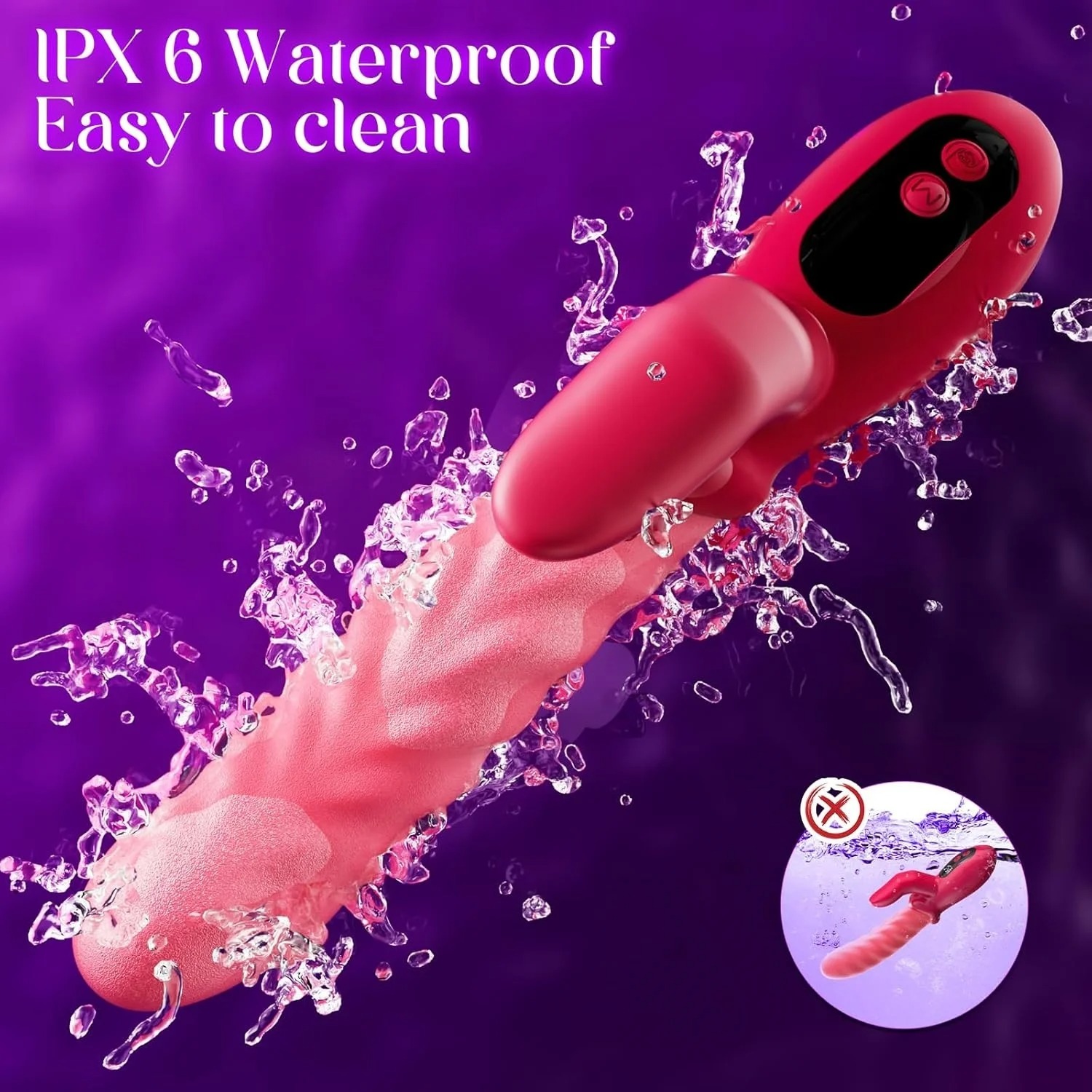 2 IN1 Wave Thrusting Dildo Vibrator for Women G Spot Rabbit Vibrators Clit Stimulator Female Masturbator With LED Adult Sex Toys_img_2