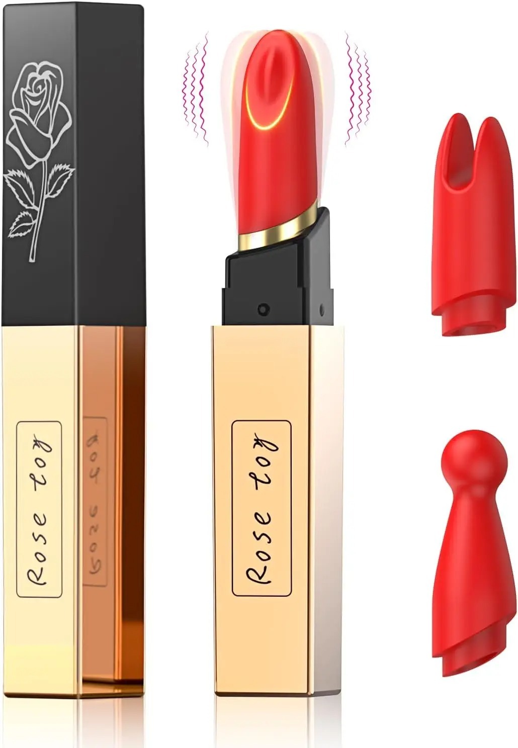 Mini Lipstick Bullet Vibrator 3 Replacement Heads Vibrating Massger Nipple Clit Stimulator Sex Toys for Women Couple Portable_img_1