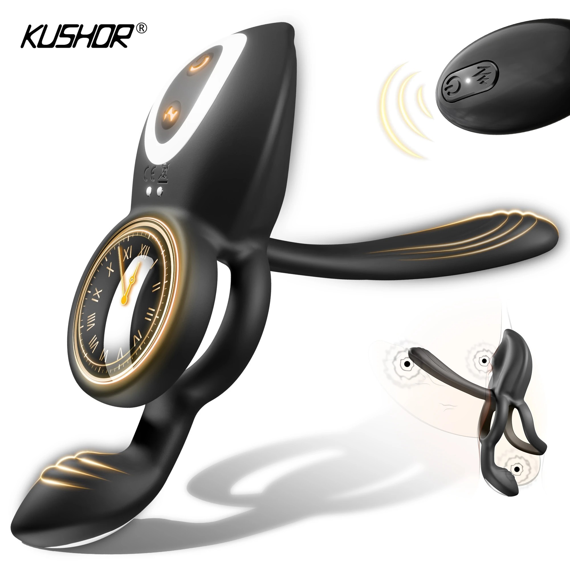 4in1 Vibrating Cock Ring Vibrator Penis Ring G Spot Clit Stimulator Men Ejaculation Delay Remote Control Couple Sex Toy_img_2