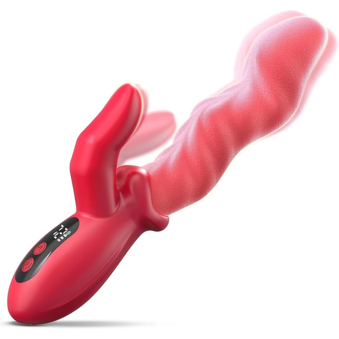 2 IN1 Wave Thrusting Dildo Vibrator for Women G Spot Rabbit Vibrators Clit Stimulator Female Masturbator With LED Adult Sex Toys