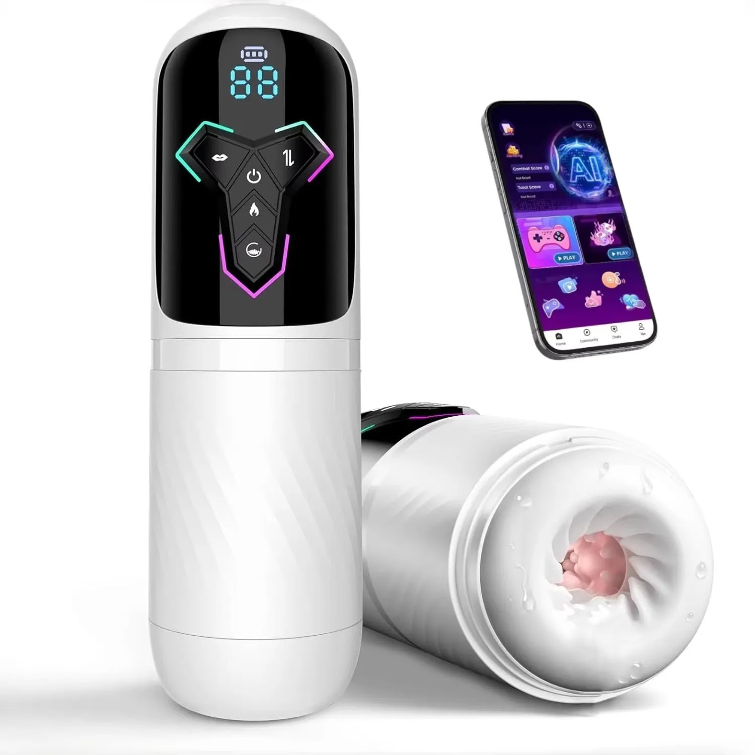 Heating Automatic Male Masturbator AI & APP Control Blowiob Machine Pocket Pussy Penis Pump LCD Display Sex Toys for Men_img_1