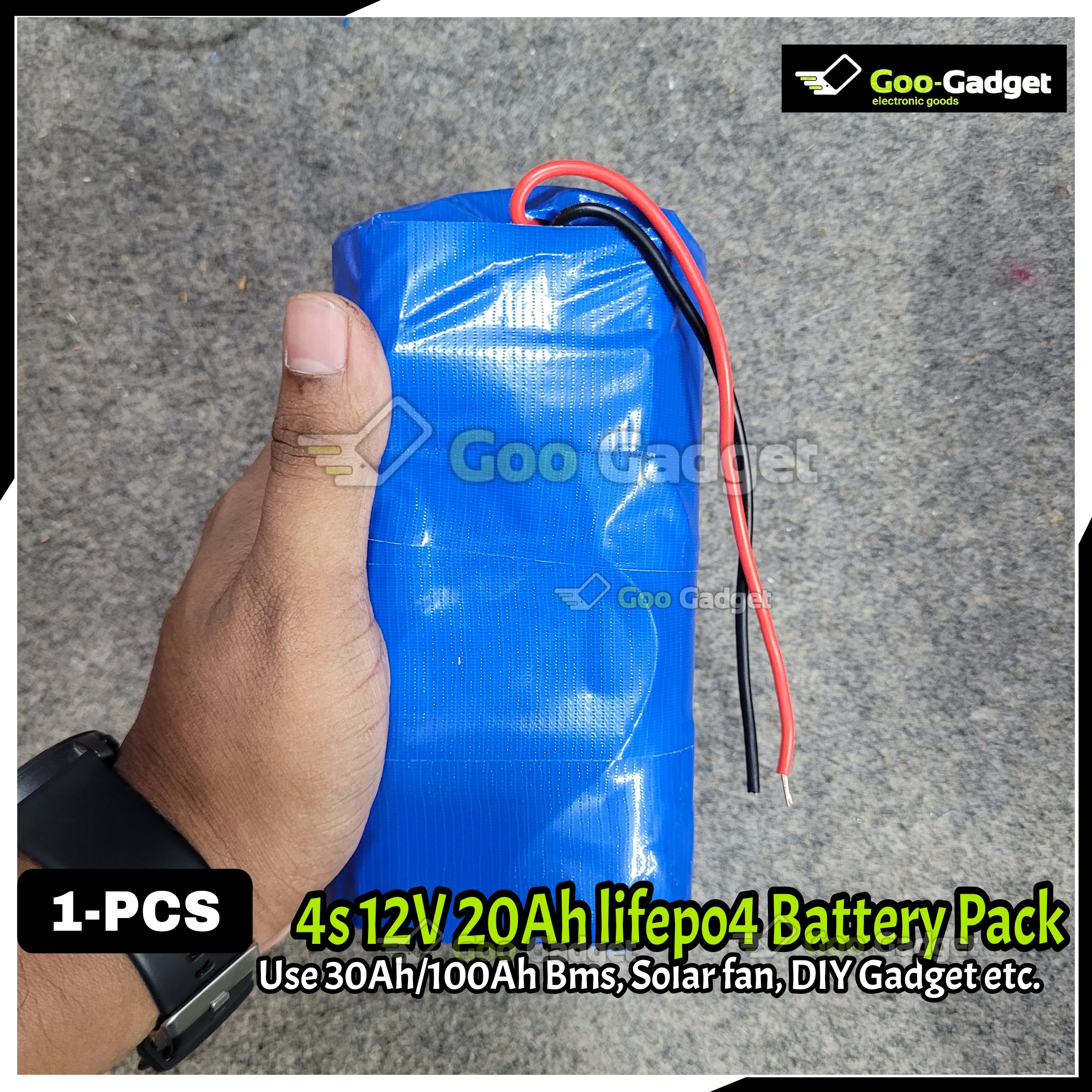 Use 12V 20Ah | 4S LiFePO4 Battery Pack | Cylindrical 40138 Cells with 100A BMS