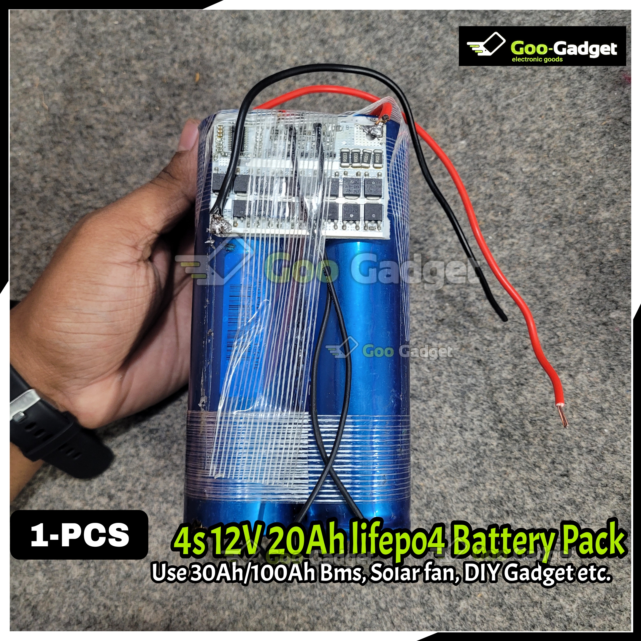 Use 12V 20Ah | 4S LiFePO4 Battery Pack | Cylindrical 40138 Cells with 100A BMS_img_1