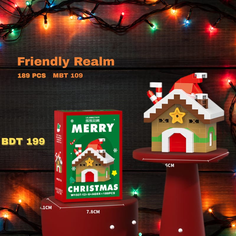Friendly Realm - Christmas Candy House Mini Brick Set – 189 PCS