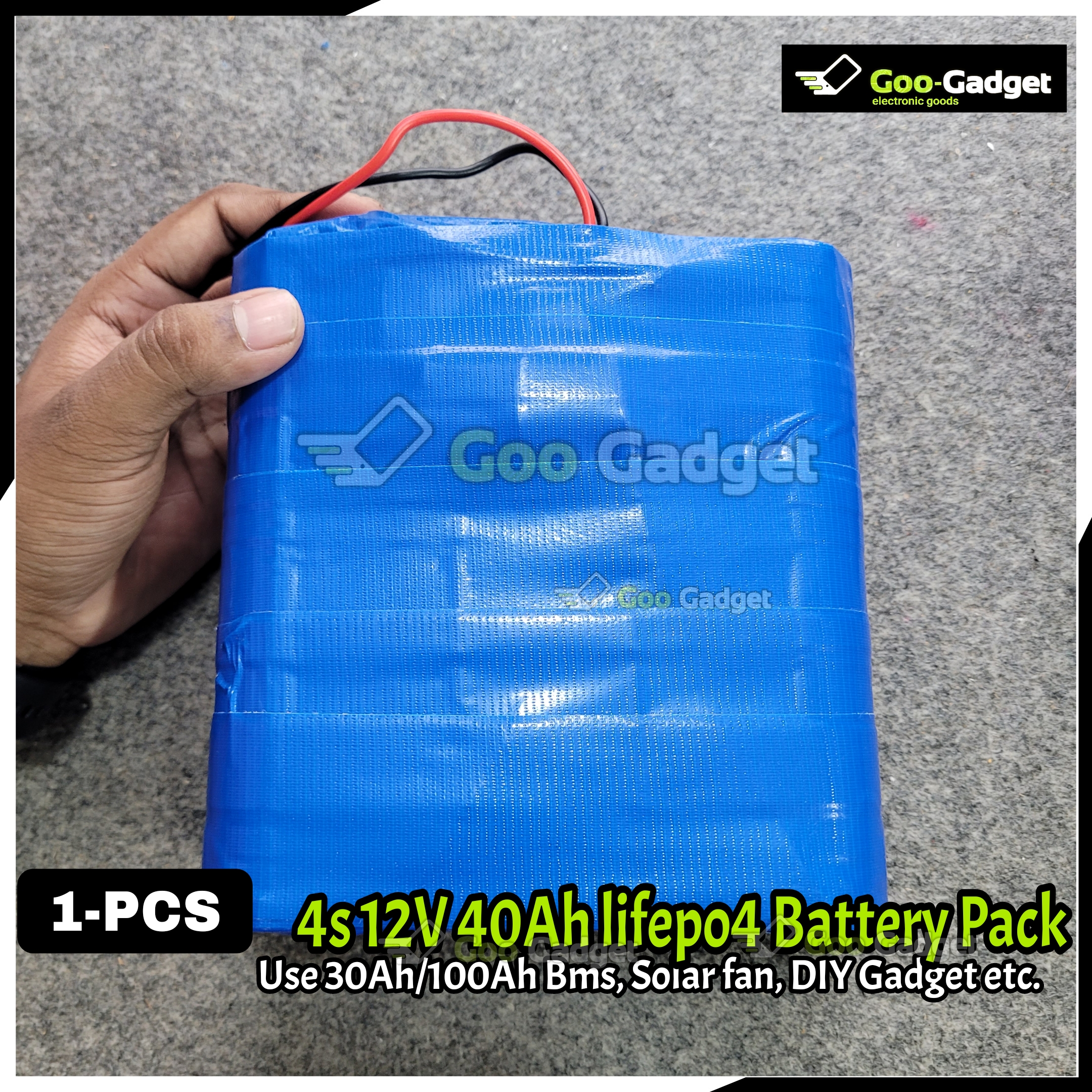 Use 12V 40Ah | 4S LiFePO4 Battery Pack | Cylindrical 40138 Cells with 100A BMS