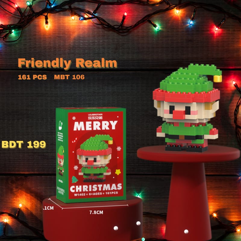 Friendly Realm - Christmas Elf Mini Brick Toy – 161 PCS