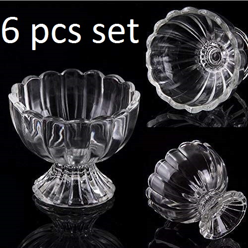 Glass Icream Nasta Bati Set 6 pcs-কাচের নাস্তা বাটি সেট -৬ পিছ #Shapla - Image 3