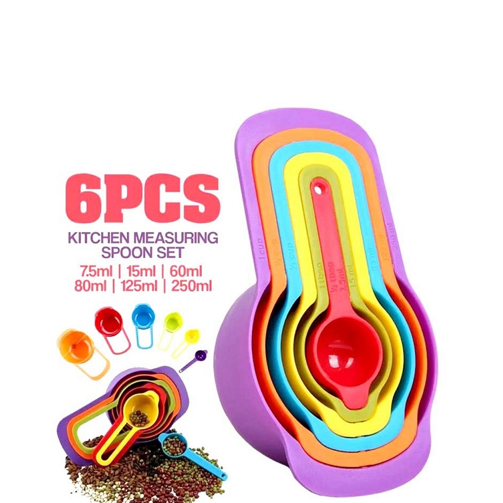 6 Pcs Measuring Cup Set, 6 piece measuring spoon set