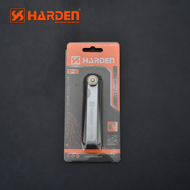 HARDEN 580415 Feeler Gauge 15Pcs 65Mn Professional Metal Feeler Gauge Set; Model: 580415_img_2