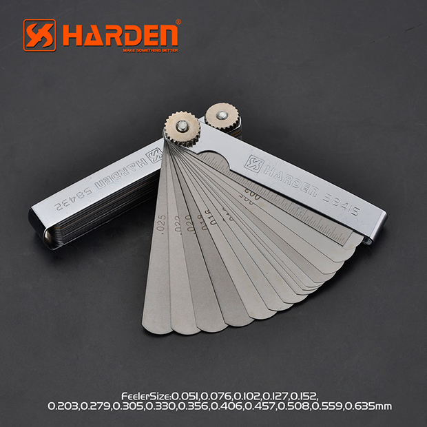 HARDEN 580415 Feeler Gauge 15Pcs 65Mn Professional Metal Feeler Gauge Set; Model: 580415_img_3
